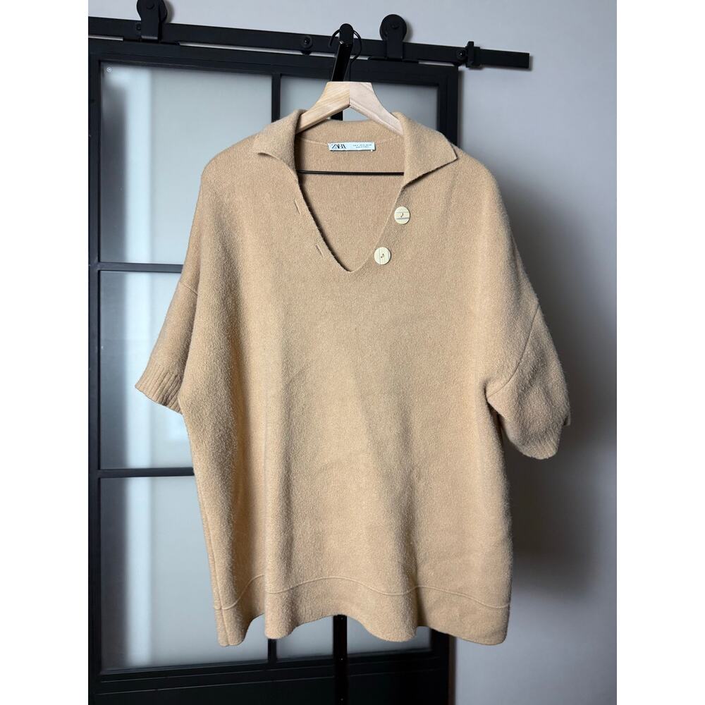Zara Polo Collared Knit Sweater Size Small